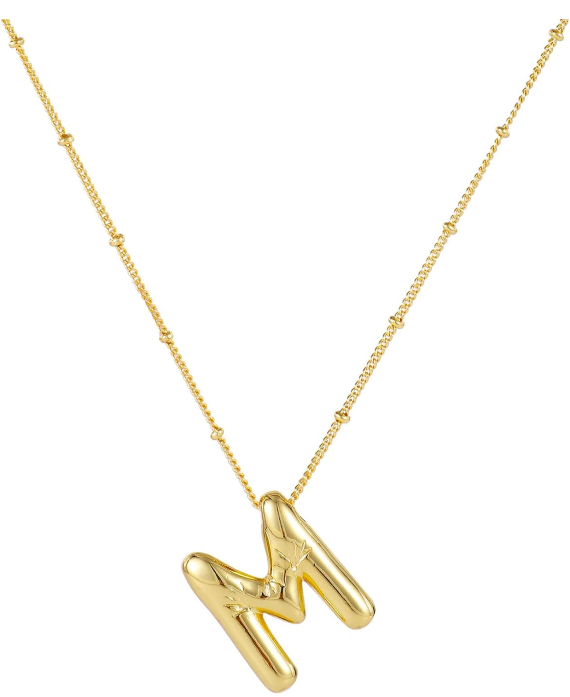 Bubble Letter Initial Necklace