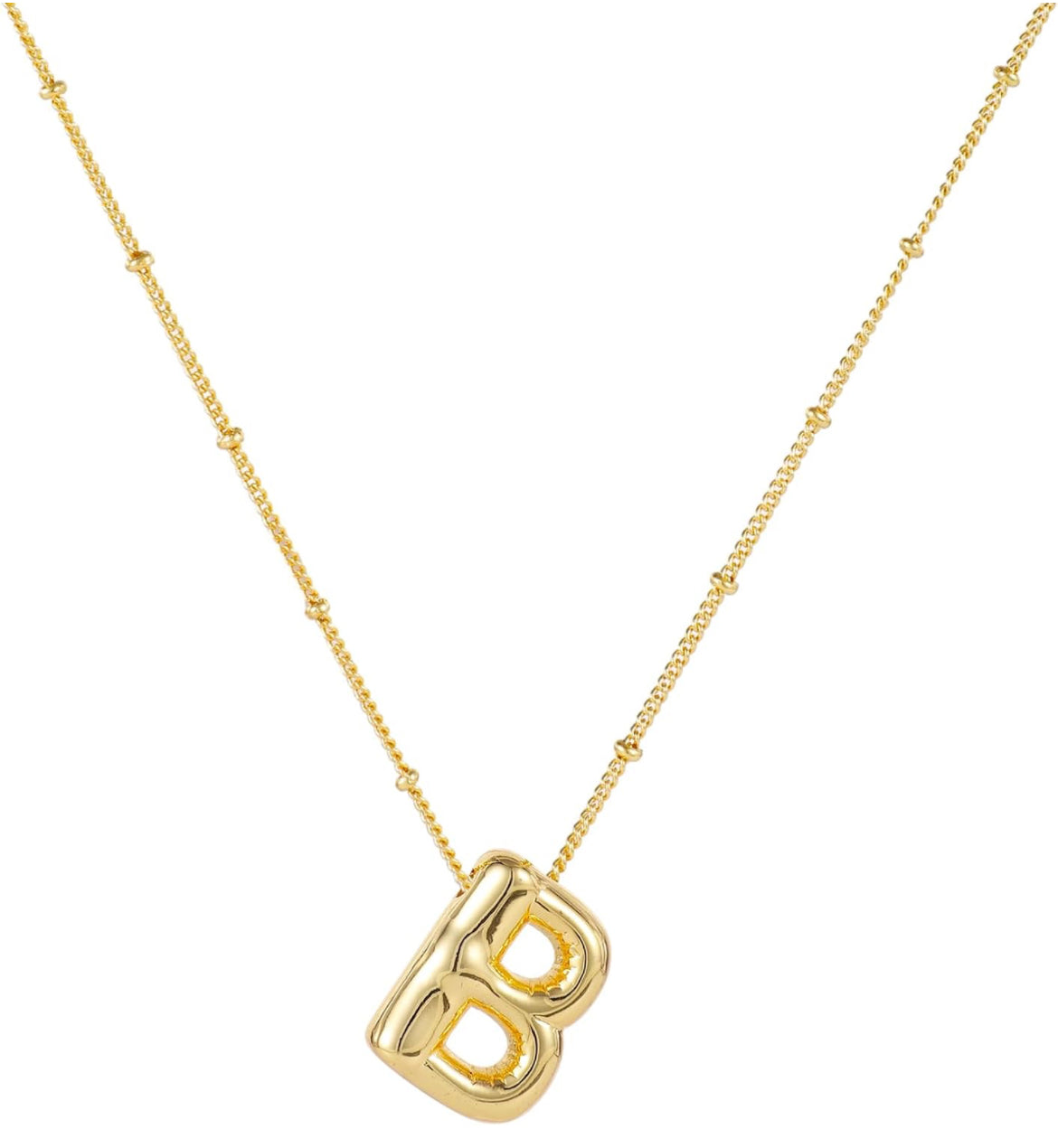 Bubble Letter Initial Necklace