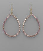 Lavender Bead Teardrop Earrings