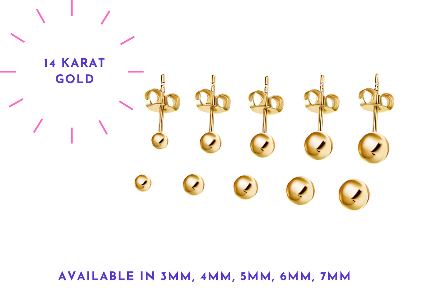 14 karat gold filled ball earrings 