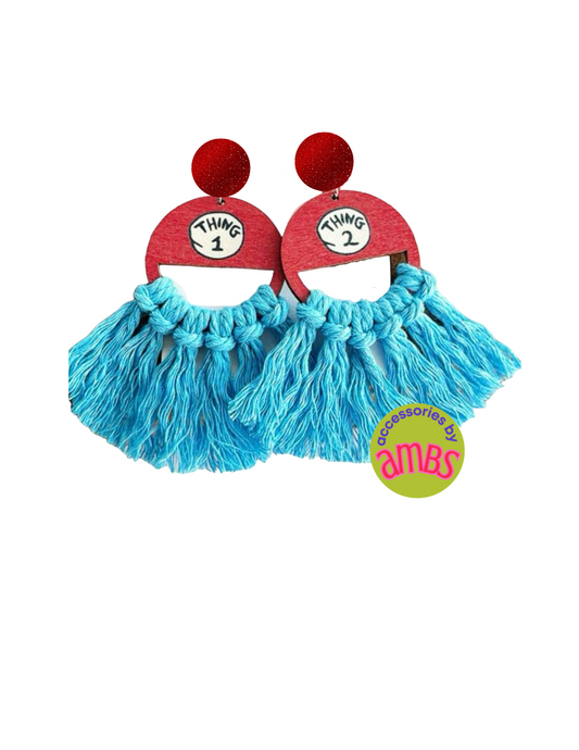 Thing 1 and Thing 2 earrings