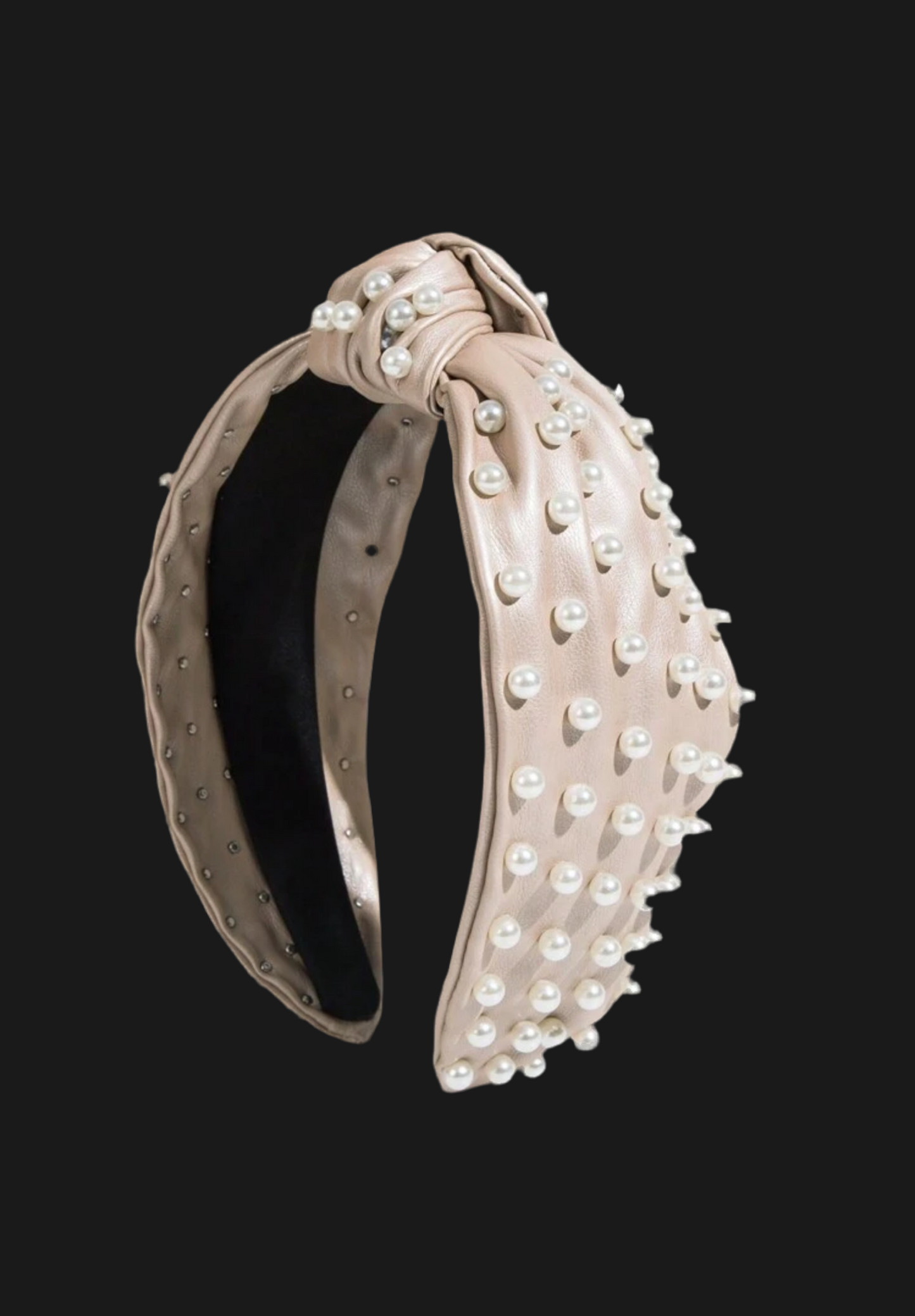 Leather and Pearl Headband