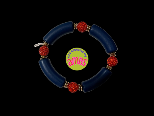 Orange and Blue Color Block Bracelet