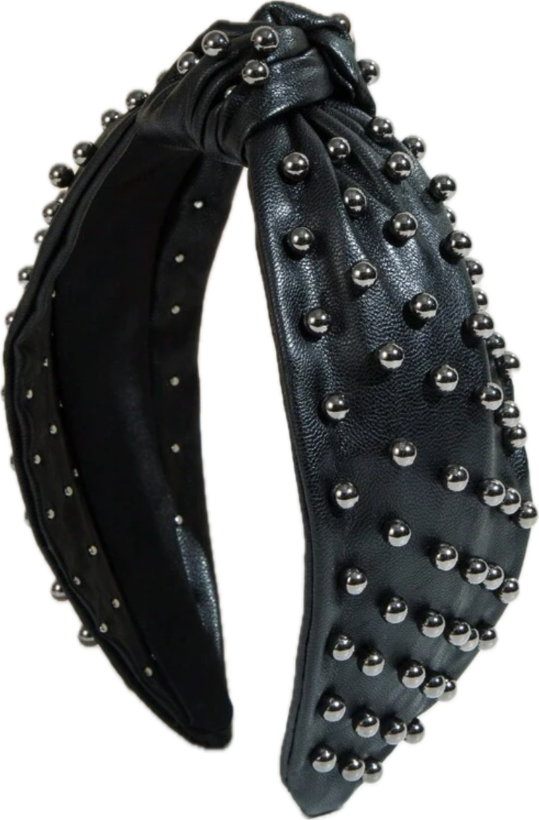 Leather and Pearl Headband