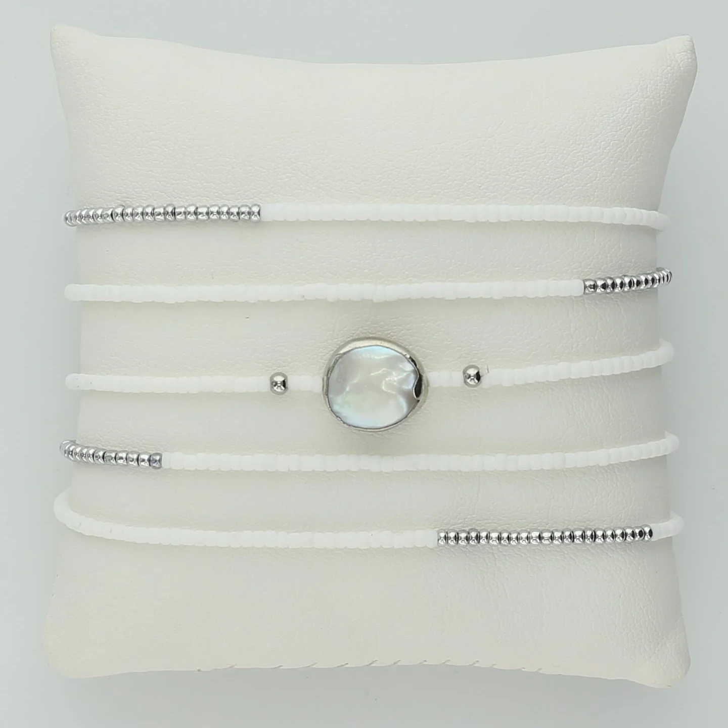 OMGenuine Pearl Bracelet Necklace in White