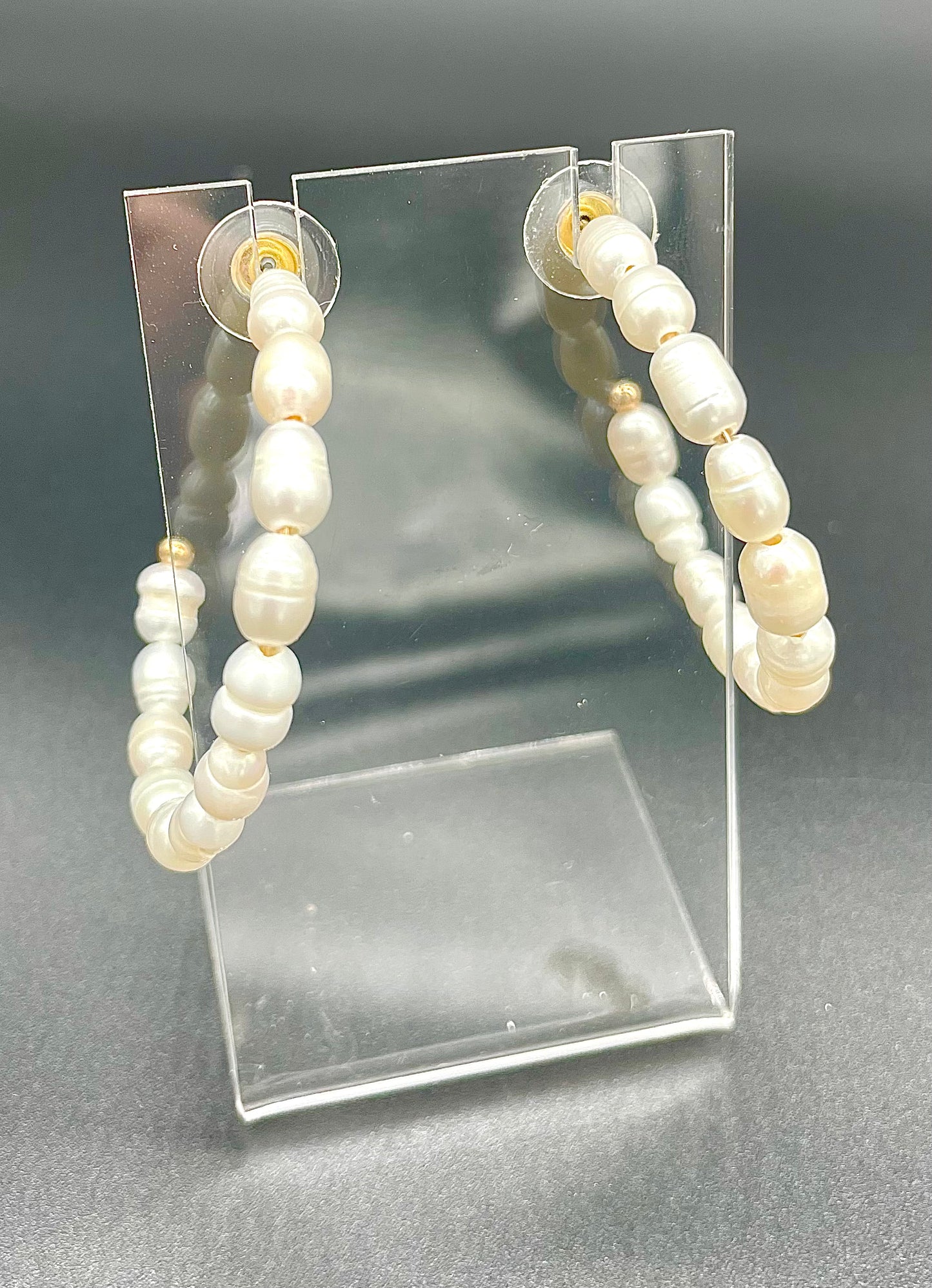 Baroque freshwater pearl hoops