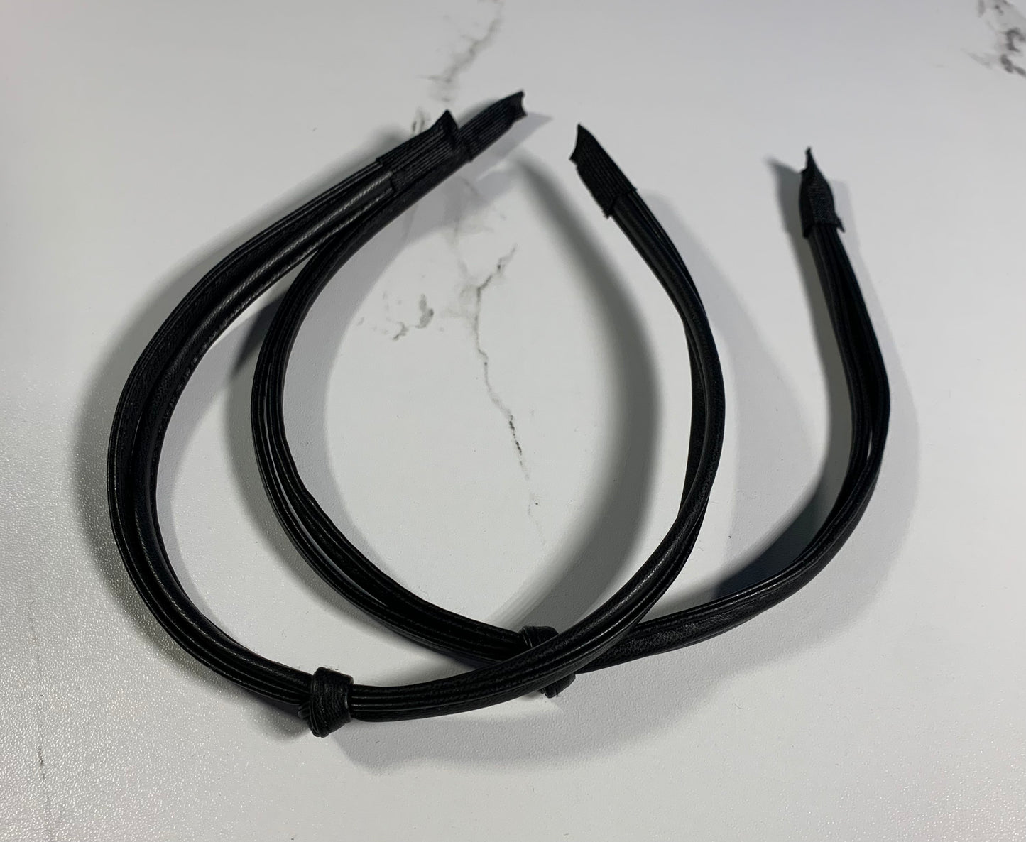 Thin vegan leather knot headband