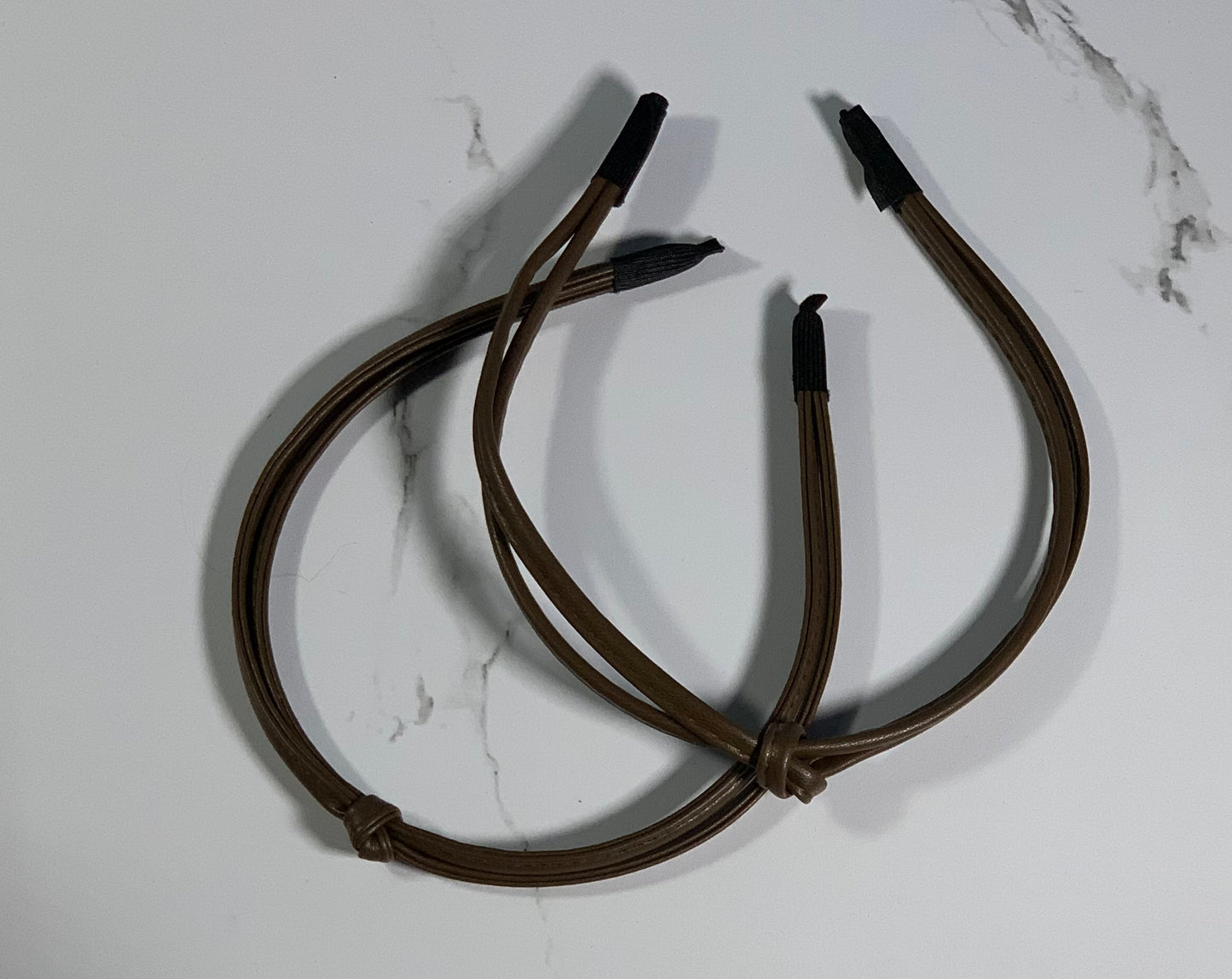 Thin vegan leather knot headband