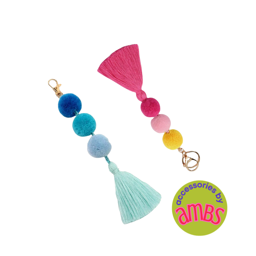 Boho Pom Pom Keychains