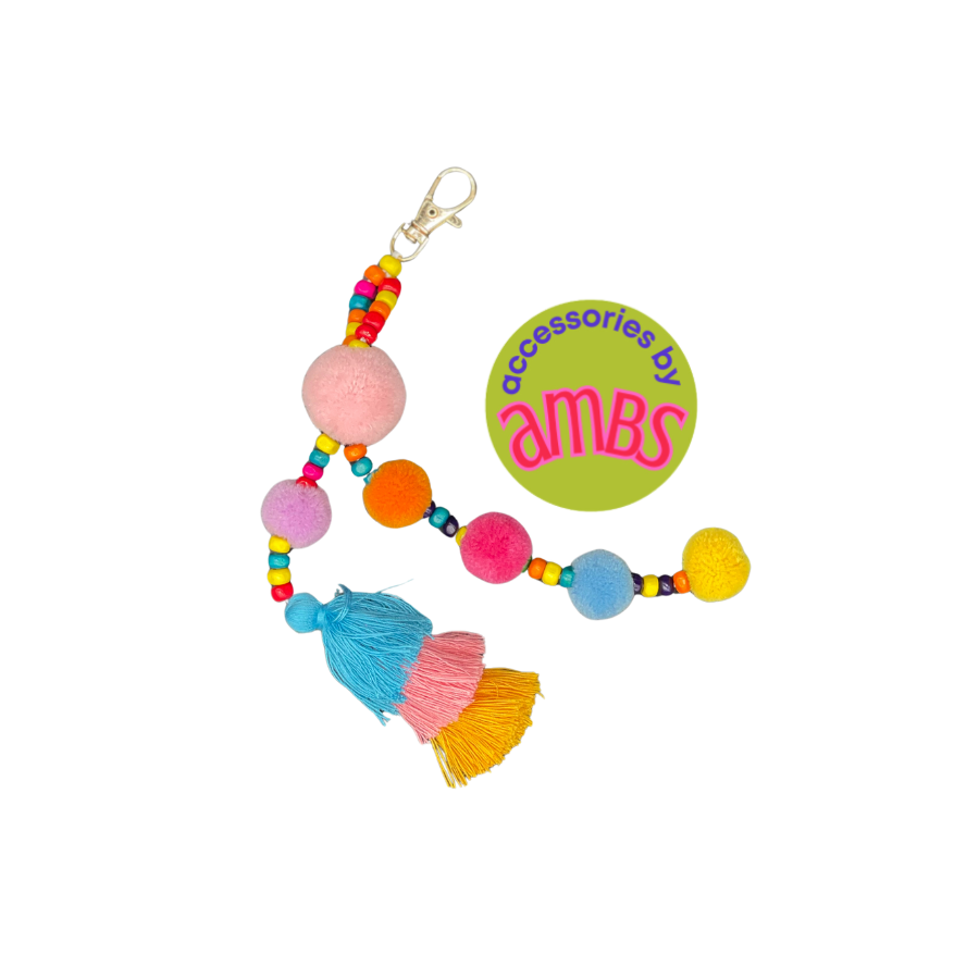 Boho Pom Pom Keychains