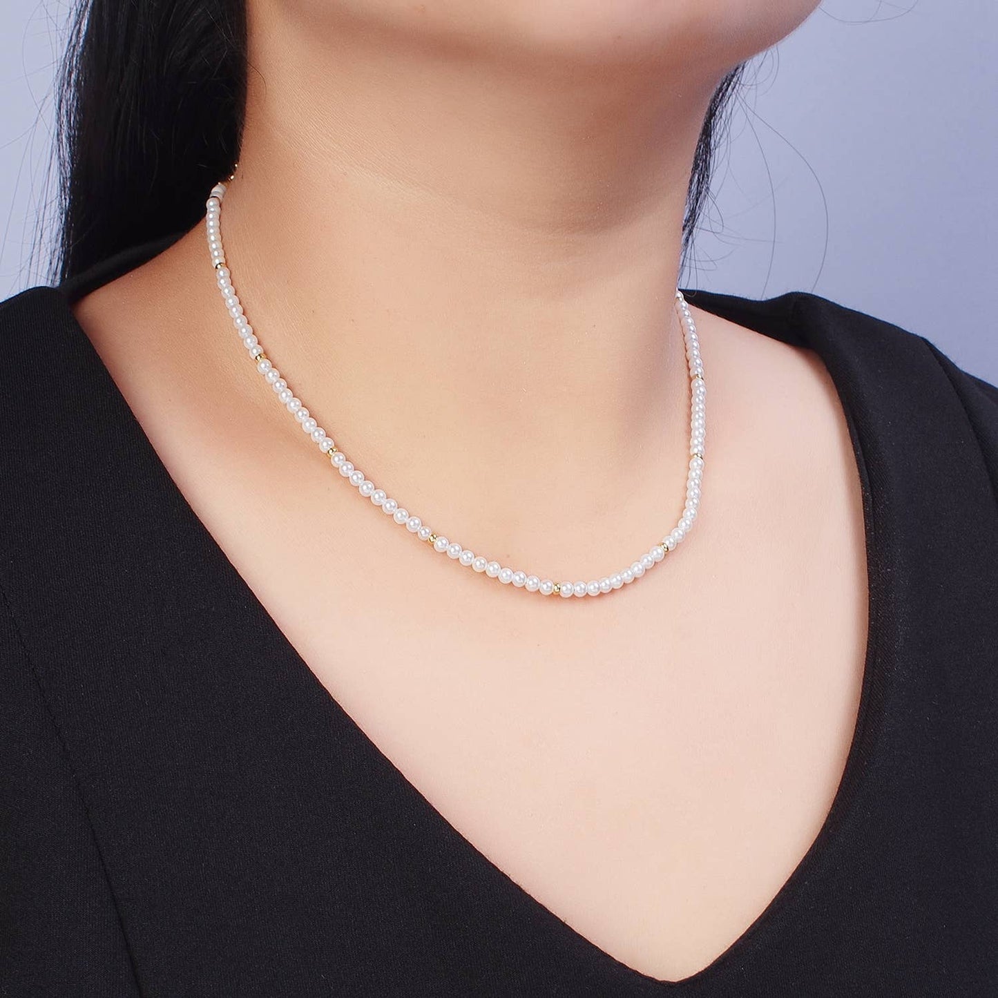 Handmade Fresh Water Pearl and Gold Beaded Necklace
