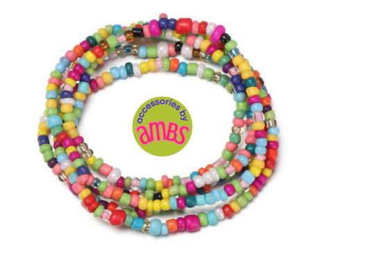 Multicolor beaded bracelet stack