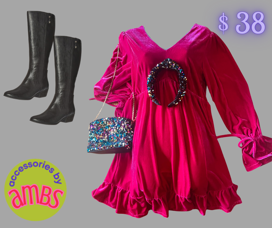 Pink Velvet Dress