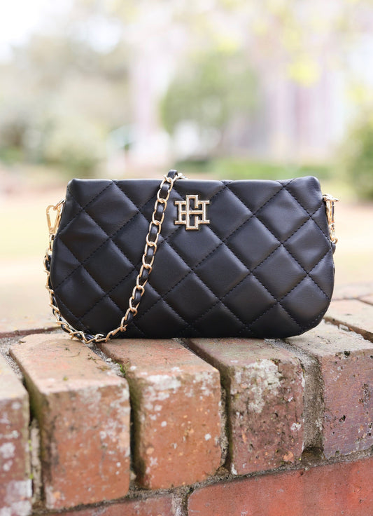 Livi Quilted Crossbody in Black