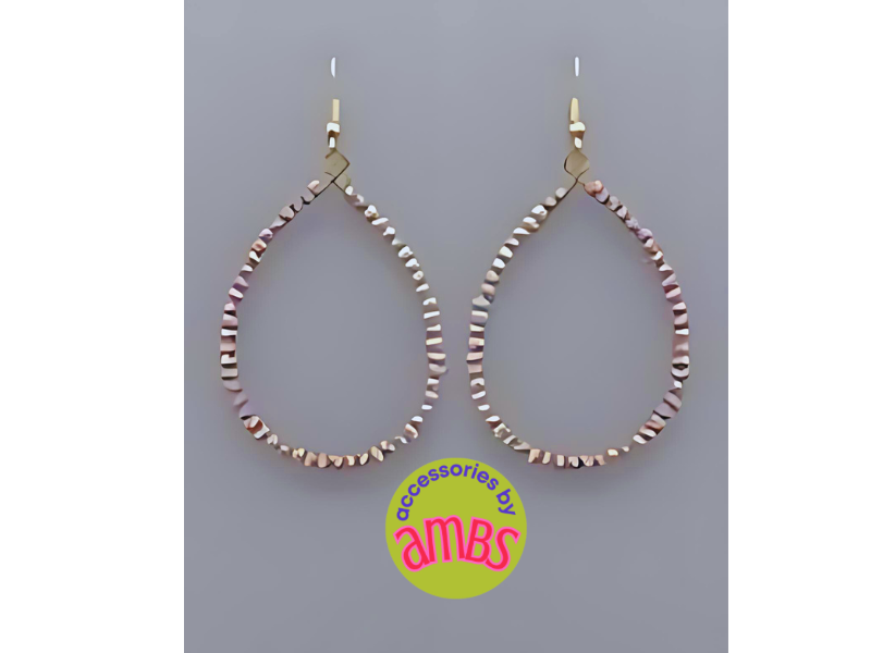 Natural/Multi Bead Teardrop Earrings