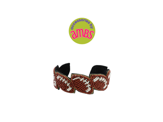 Fancy Football Seed Bead Cuff