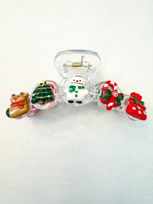 Assorted Clear Christmas Hair Clips