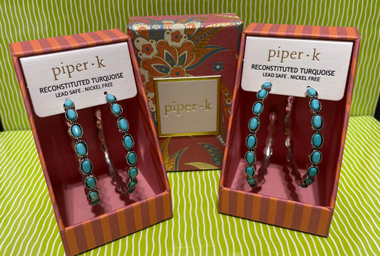 Piper K turquoise hoops