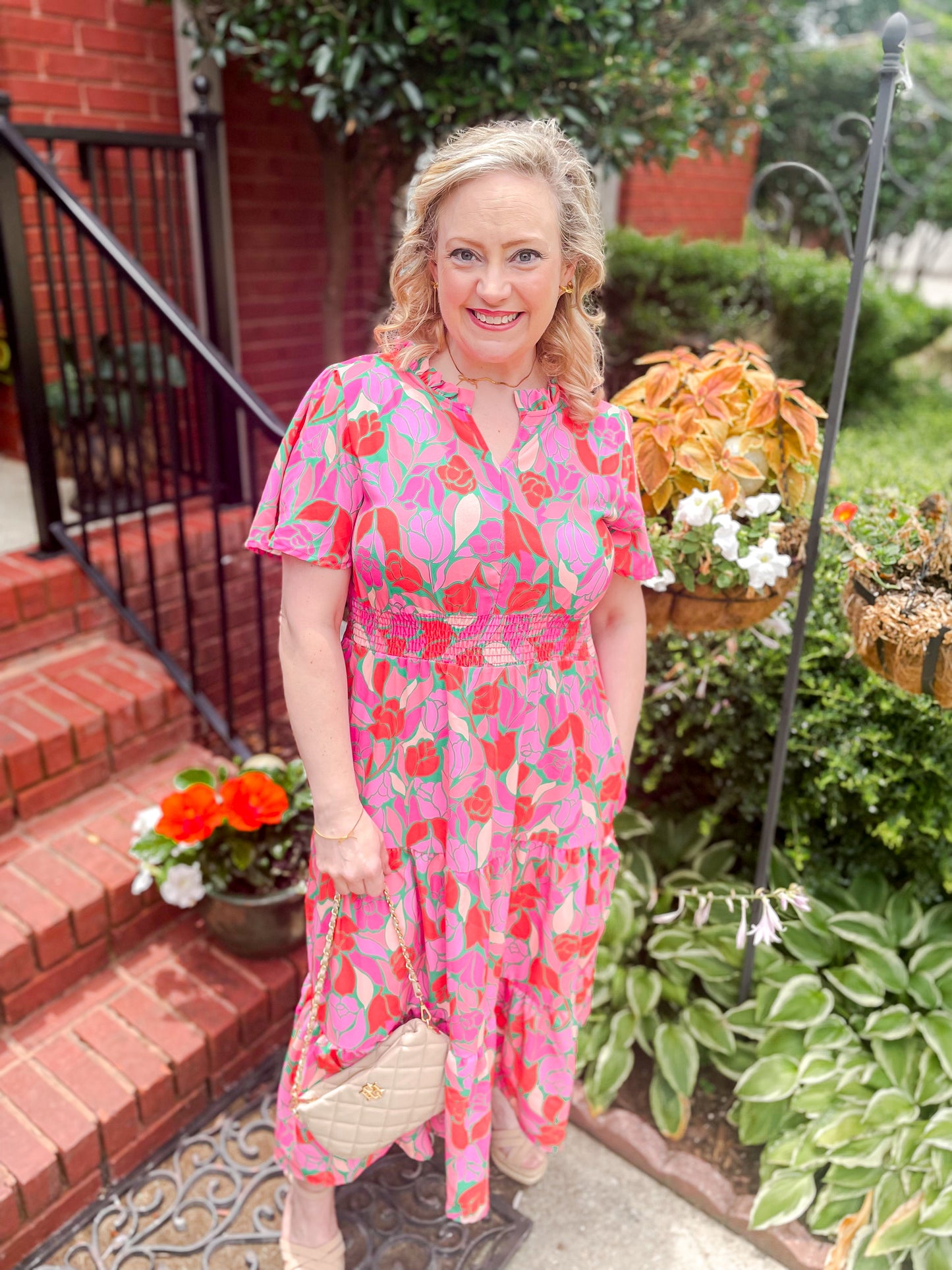 Multicolor Floral Ruffle Dress