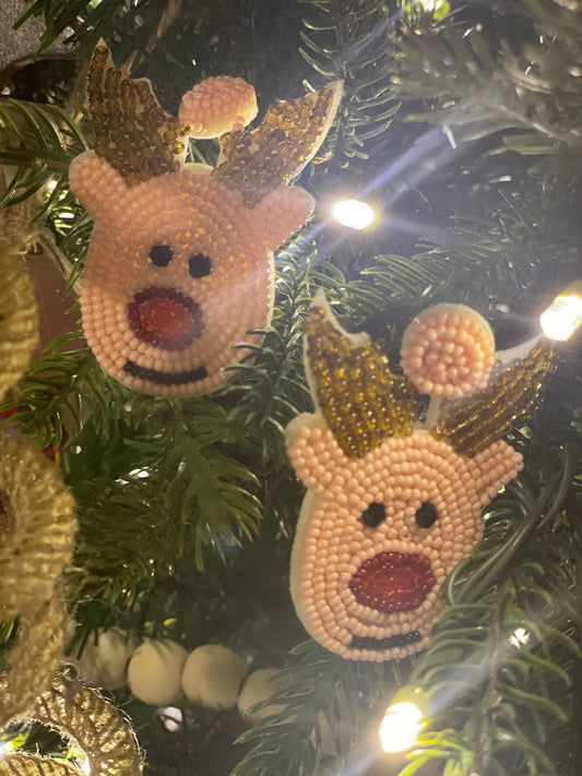 Seed Bead Reindeer Earrings