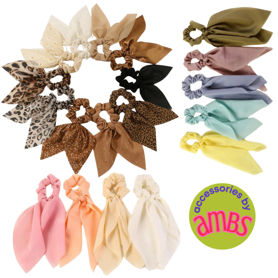 Assorted scrunchie hair scarves