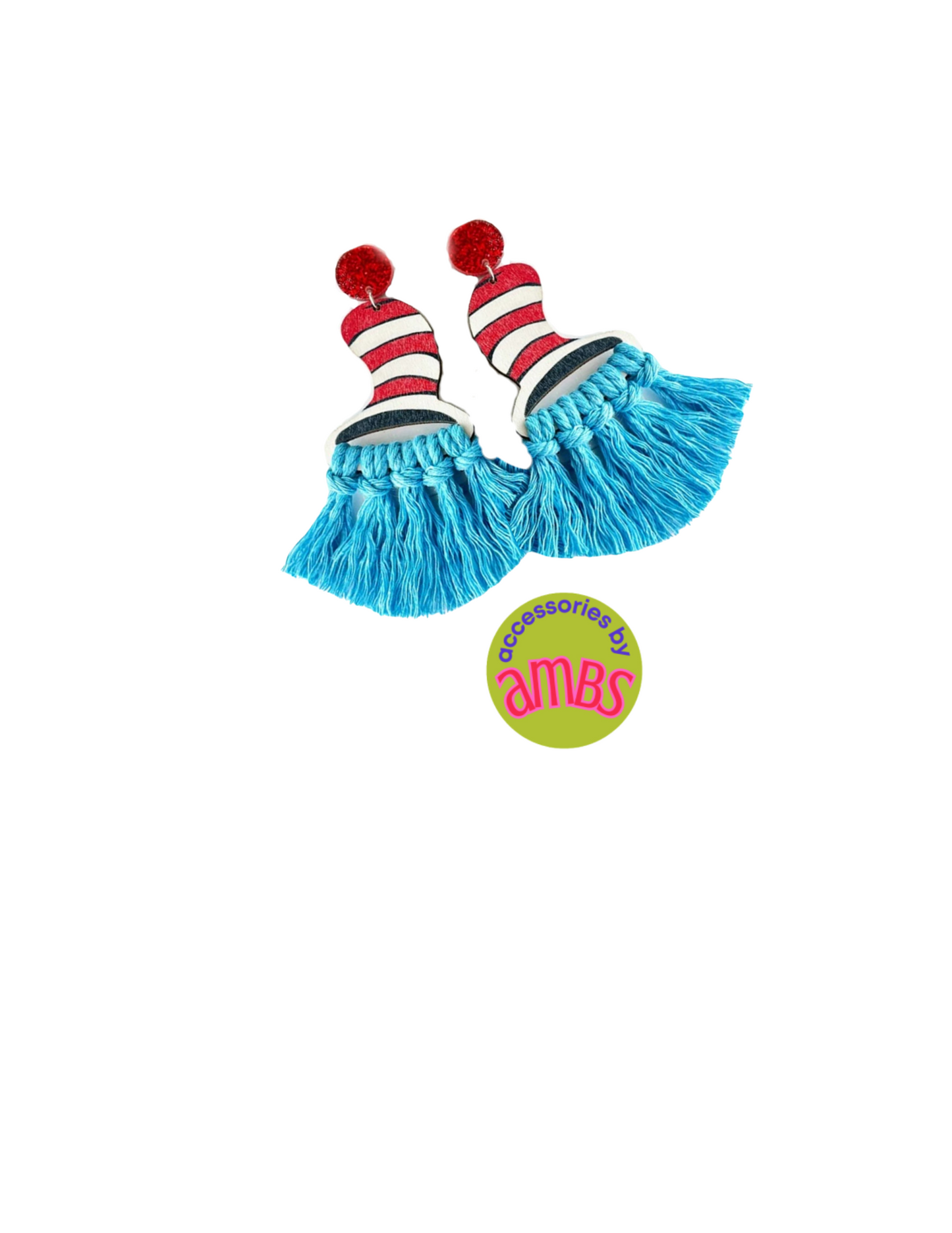 Dr. Seuss Top Hat Fringe earrings