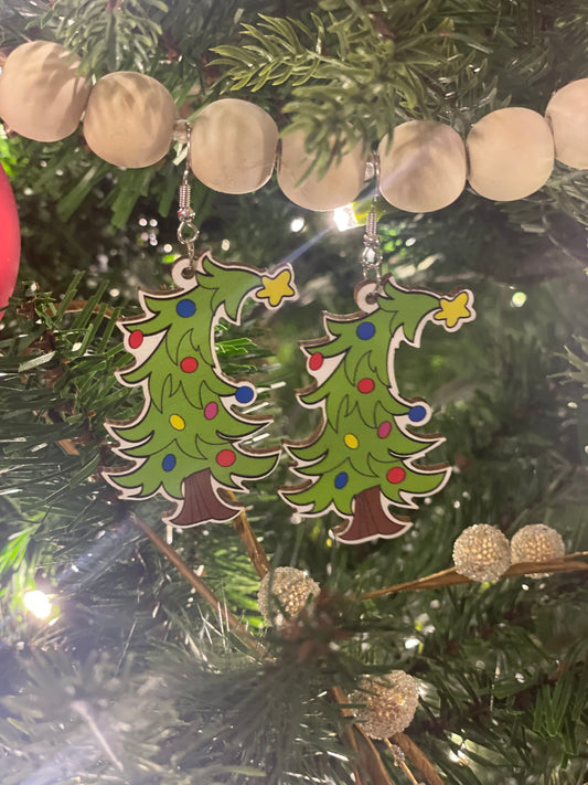 Grinch Tree Earrings