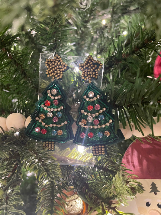 Embroidered Christmas tree with star