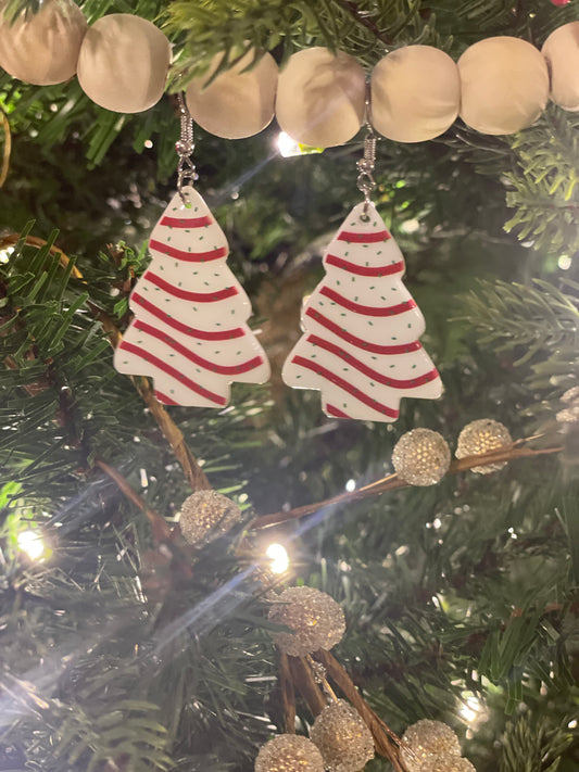 snack cake tree earrings