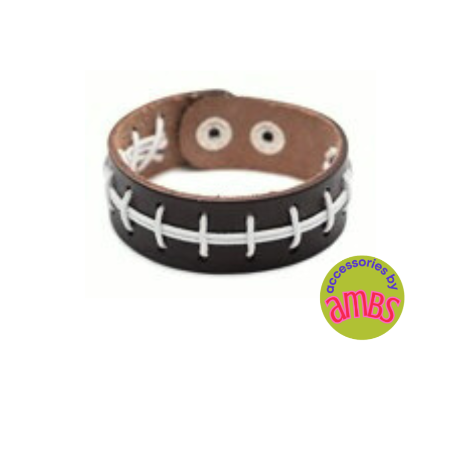 Leather Football Strap Bracelet